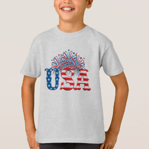 Vuurwerk op 4 juli, Onafhankelijkheidsdag, Patriot T-shirt