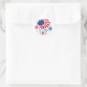 Vuurwerk op 4 juli ronde sticker (Tas)