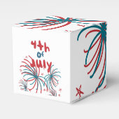 Vuurwerk op 4 juli Stars BBQ Birthday Bedankdoosjes (Voorkant Zijde)