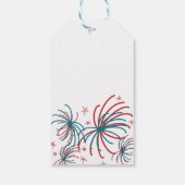 Vuurwerk op 4 juli Stars BBQ Birthday Cadeaulabel (Achterkant)