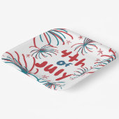 Vuurwerk op 4 juli Stars BBQ Birthday Papieren Bordje (Gebogen)