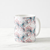 Vuurwerk op 4 juli Stars Doodles Banner Koffiemok (Voorkant rechts)