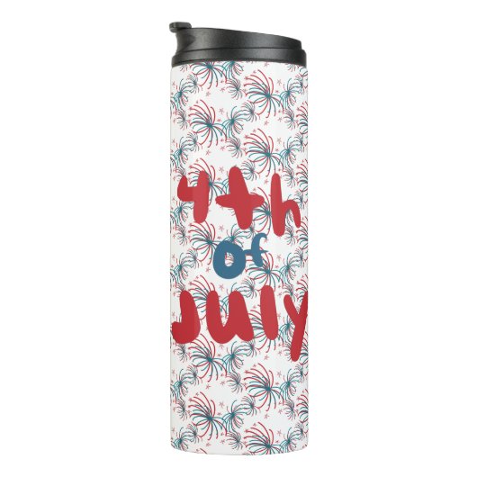 Vuurwerk op 4 juli: Stars Doodles Thermosbeker (Geroteerd rechts)