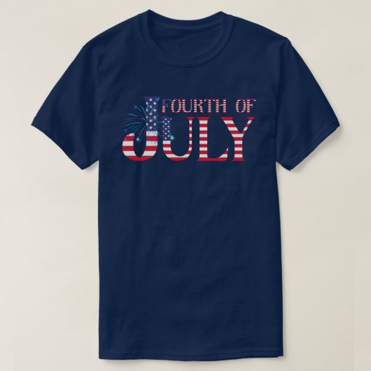 Vuurwerk op 4 juli t-shirt (Design voorkant)