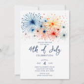Vuurwerk op 4 juli viering kaart (Voorkant)