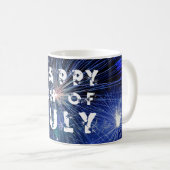 Vuurwerk op Blauwe Onafhankelijkheidsdag 4 juli Koffiemok (Voorkant rechts)