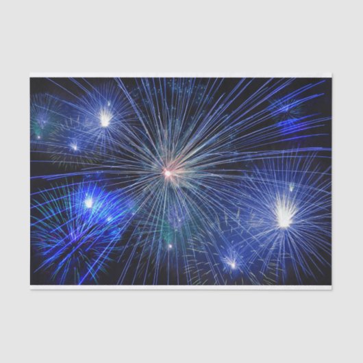 Vuurwerk op Blauwe Onafhankelijkheidsdag 4 juli Tissuepapier (Voorkant)