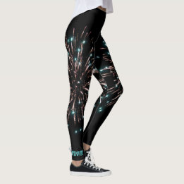 Vuurwerk op dag van groene en goudonafhankelijkhei leggings