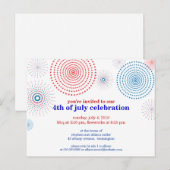 Vuurwerk op de vierde uitnodiging briefkaart (Voorkant / Achterkant)