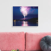Vuurwerk op het Oost-Gull-meer Canvas Afdruk (Insitu (Woonkamer))