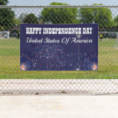 Vuurwerk op maat van onafhankelijke dag spandoek (Insitu)