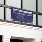 Vuurwerk op maat van onafhankelijke dag spandoek (Buitenkant Gebouw)