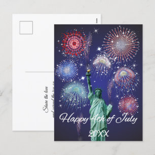 Vuurwerk op Onafhankelijkheidsdag Feestdagenkaart