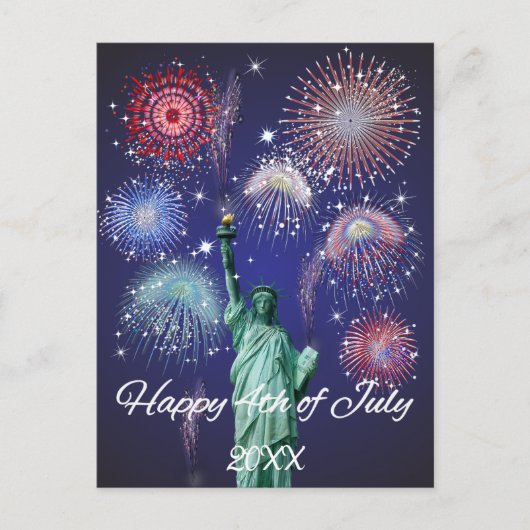Vuurwerk op Onafhankelijkheidsdag Feestdagenkaart (Voorkant)