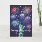 Vuurwerk op Onafhankelijkheidsdag Kaart (Voorkant)