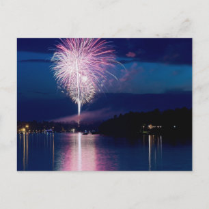 Vuurwerk op Oost-Gull Lake Briefkaart