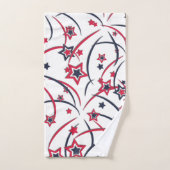 Vuurwerk op rood wit blauw bad handdoek (Handdoek)