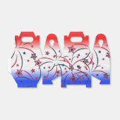 Vuurwerk op rood wit blauw bedankdoosjes (Uitgevouwen)