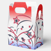 Vuurwerk op rood wit blauw bedankdoosjes (Geopend)