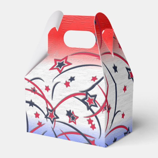 Vuurwerk op rood wit blauw bedankdoosjes (Voorkant Zijde)