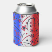 Vuurwerk op rood wit blauw blikjeskoeler (Blikje Achterkant)
