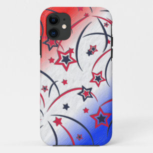 Vuurwerk op Rood Wit Blauw Case-Mate iPhone Case