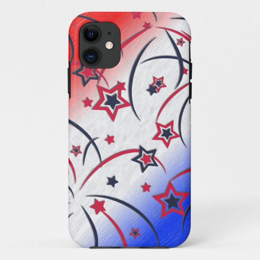 Vuurwerk op Rood Wit Blauw Case-Mate iPhone Case (Achterkant)