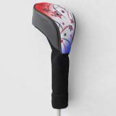 Vuurwerk op Rood Wit Blauw Golfheadcover (Schuin)