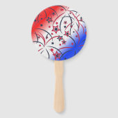 Vuurwerk op rood wit blauw handwaaier (Achterkant)
