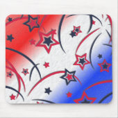 Vuurwerk op rood wit blauw muismat (Voorkant)
