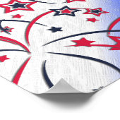 Vuurwerk op Rood Wit Blauw Poster (Hoek)