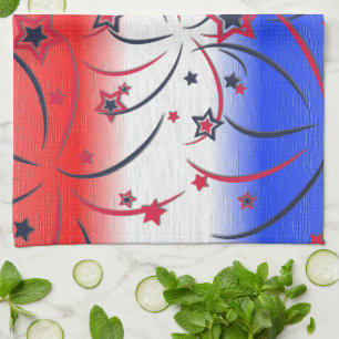 Vuurwerk op rood wit blauw theedoek