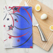 Vuurwerk op rood wit blauw theedoek (Quarter Fold)
