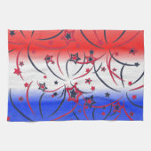 Vuurwerk op rood wit blauw theedoek (Horizontaal)