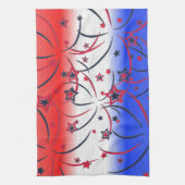 Vuurwerk op rood wit blauw theedoek (Verticaal)