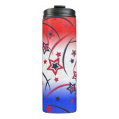 Vuurwerk op rood wit blauw thermosbeker (Voorkant)