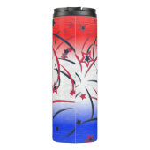 Vuurwerk op rood wit blauw thermosbeker (Achterkant)