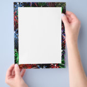 Vuurwerk op zwarte achtergrond flyer (Hand)