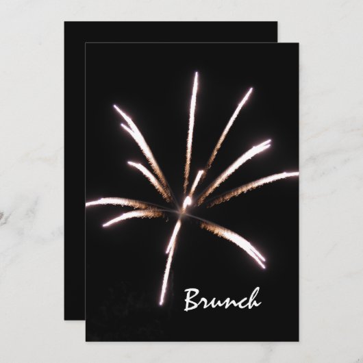 Vuurwerk op Zwarte Zomer Post Bruiloftsbrunch Kaart (Voorkant / Achterkant)
