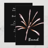 Vuurwerk op Zwarte Zomer Post Trouw Brunch Kaart (Voorkant / Achterkant)