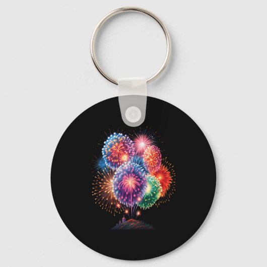 Vuurwerk Oud en Nieuw-feest Lang Sleeve  Sleutelhanger (Voorkant)