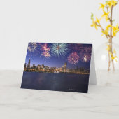 Vuurwerk over Chicago skyline 2 Kaart (Gele Bloem)