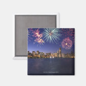 Vuurwerk over Chicago skyline 2 Magneet (Voorkant / Achterkant)