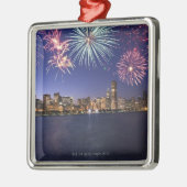 Vuurwerk over Chicago skyline 2 Metalen Ornament (Links)