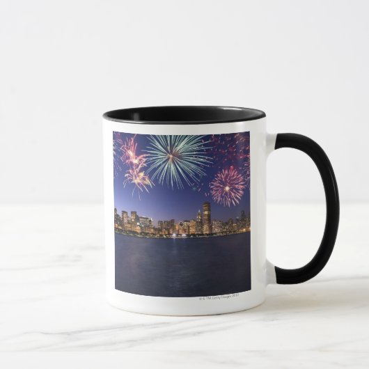 Vuurwerk over Chicago skyline 2 Mok (Rechts)