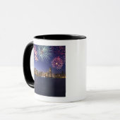 Vuurwerk over Chicago skyline 2 Mok (Voorkant links)