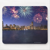 Vuurwerk over Chicago skyline 2 Muismat (Voorkant)