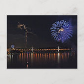 Vuurwerk over de Hudson-rivier Briefkaart (Voorkant)