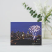 Vuurwerk over de Stad Briefkaart (Staand voorkant)