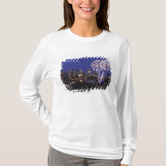 Vuurwerk over de stad t-shirt (Voorkant)